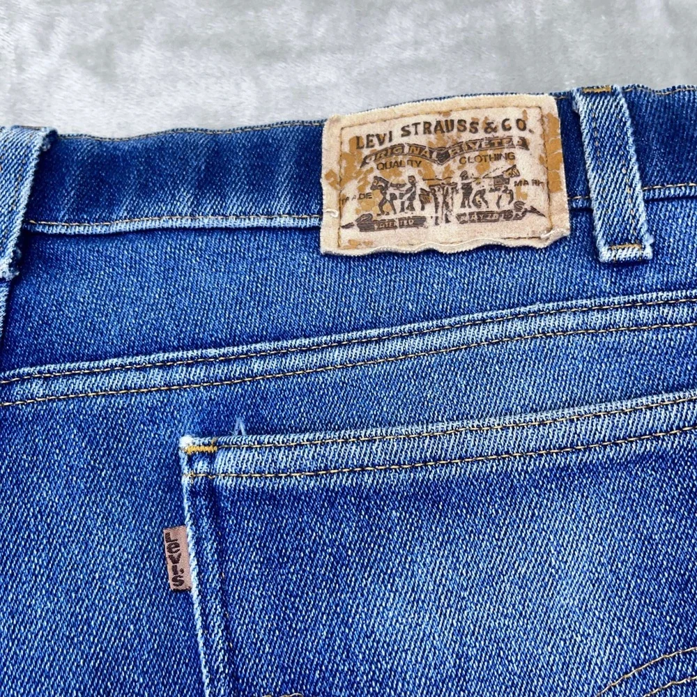 VTG Levi's 852 Orange Tab Jeans Blue Denim Regular Fit Men Sz 38 Fits 35
